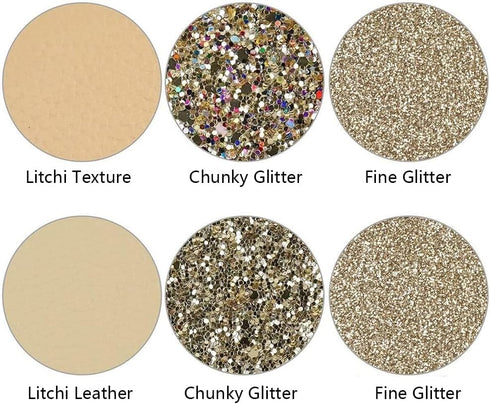Litchi 6 Pack 8x12 Inch Faux Leather Sheets for Bow Earring, Easy to Cut Vinyl Fabric for Cricut, Durable Fade Resistant Leatherette Without Smell...