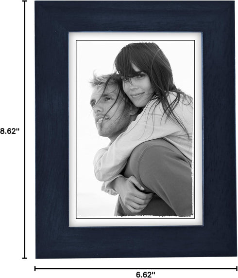 Malden International Designs 672-57 Linear Classic Wood Picture Frame, 5x7, Blue...