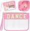 2 Pcs Chenille Letter Clear Zipper Pouch for Travel Dance Gifts Clear Dance Makeup Bag Waterproof Cosmetic Pouch Clear Snack Bags Multipurpose Cos...