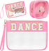 2 Pcs Chenille Letter Clear Zipper Pouch for Travel Dance Gifts Clear Dance Makeup Bag Waterproof Cosmetic Pouch Clear Snack Bags Multipurpose Cos...
