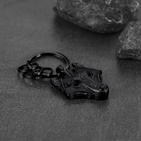 FaithHeart Norse Viking Thor Hammer Keychain for Men, Stainless Steel Mjolnir Key Rings Amulet Jewelry...