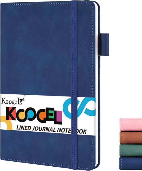 Koogel Hardcover Journal Notebook, A5 Notebook Hardcover Dark Blue Journal Thick Premium Paper for Office School Travel Women Gift...