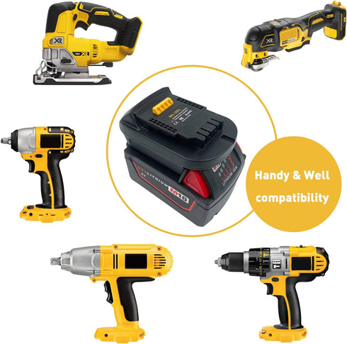 MIL18DL Battery Adapter for Milwaukee to for Dewalt, Battery Adaptor Converter for Milwaukee M18 18V Li-ion Batteries Work for Dewalt 20V Power To...