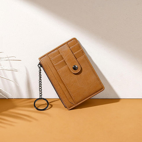 Small Wallet for Women Slim RFID Blocking Credit Card Holder Minimalist Keychain Wallet with Zipper Pocket...