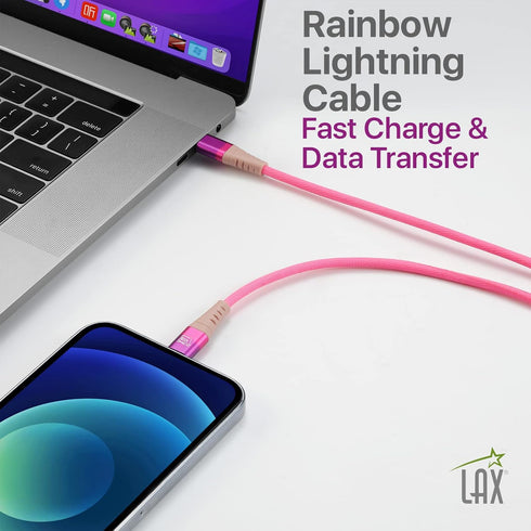 LAX Gadgets USB C to Lightning Cable - Apple MFI Certified Lightning Cable for iPhone 14/14 Plus/14 Pro/14 Pro Max, iPad, iPod - Durable Nylon Bra...