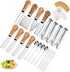 Cheese Knives Set with Wooden Handle,Mini Serving Tongs Spoons Forks Toothpick Flags for Party Christmas...