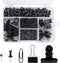 500 Pcs Black push pins Set, Binder Clips Paper Clips Map Tacks Sets Decorativefor Cork Board 5 Style Black Office Supplies for School and Home (B...
