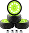 4PCS 12mm Hub Wheels Tires Set 1:10 1:12 1:16 Off Road RC Cars Rubber Tires Set for HSP 94122 94123 94103 3850 3851 FW06 RC Cars(Green)...
