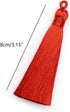 VAPKER 20pcs Red Tassel Mini Silk Tassels for Craft Jewelry Making Woman, Handmade Soft Ice Silky Tassels with Loops for DIY Projects, Bookmarks(8...