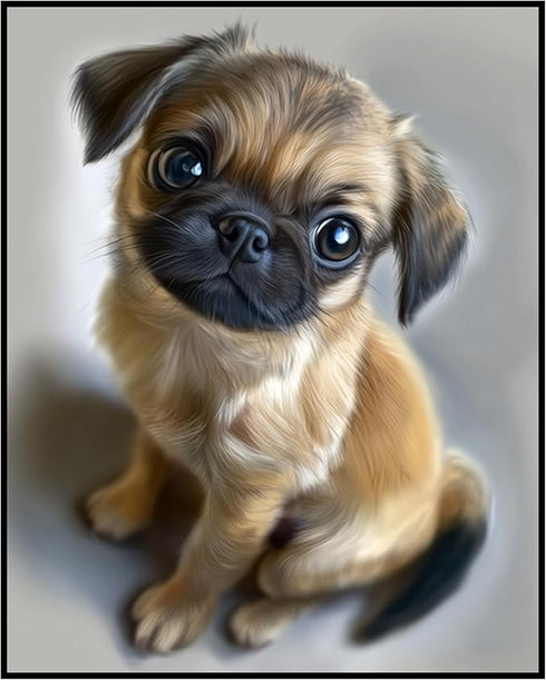 Posterizer 1 pcs-cute illustration of tiny dog-puppy 3-Kids Room Art-Art for Animal Lovers-Decor for nursery toddlers kids room- unframed wall art...