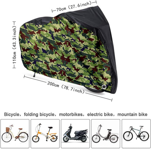 Roctee Bicycle Cover Waterproof Wind Rain Snow Proof Outdoor Mountain Bike Road Travel Bike Cycle Covers with Storage Bag, 78.7''(L) * 27.6''(W) *...