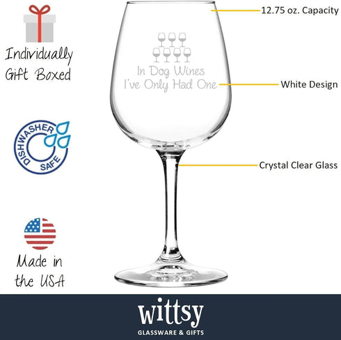 In Dog Wines Funny Wine Glass - Wine's Lover Gifts for Women - Dog Mom Gift - Unique Gag Wine's Gifts for Dog's Lovers - Cool Birthday Present - F...