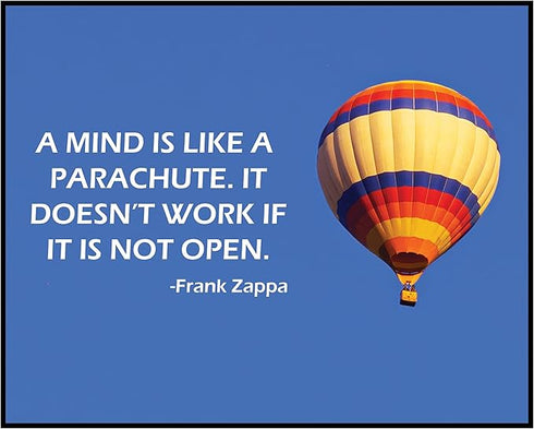 Posterizer 1 pcs-Frank Zappa-Mind Is Like A Parachute, Doesn't Work If Not Open-Musical Art Collection-Quotes- Decor for Home & Office- unframed w...