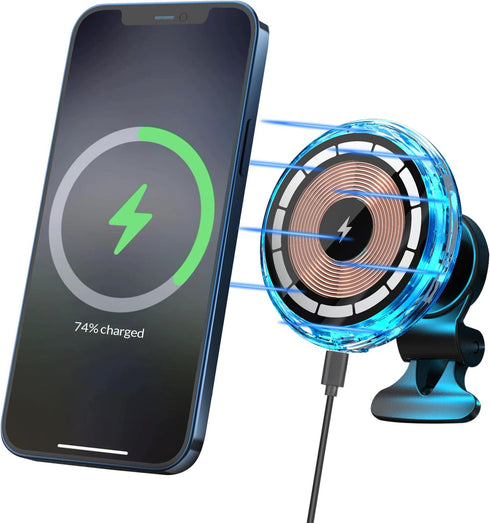 C25 Wireless Magnetic Car Charger for iPhone 15/14/13/12 Series, Upgraded Car Phone Holder Auto-Alignment,Fast Charging Air Vent Mount (Blue)......