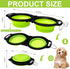 Collapsible Silicone Cat and Dog Travel Bowls,2 in 1 Foldable Pet Feeding and Watering Dish for Walking Camping Hiking with Carabiner (Green)...