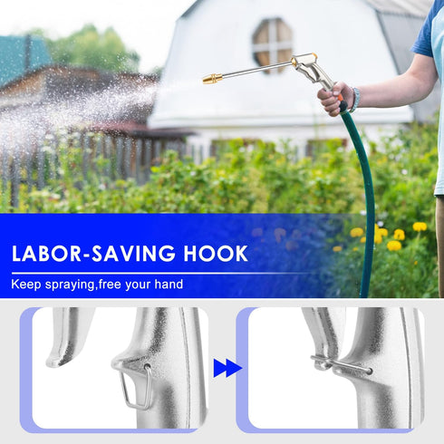 High Pressure Garden Hose Nozzle Sprayer,100% Heavy Duty Metal US 3/4 Garden Hose Standard for Watering Plants and Lawn, Car Washing, Pet...