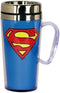 Spoontiques - Insulated Travel Mug - Superman Logo Coffee Cup - Coffee Lovers Gift - Funny Coffee Mug - 15 oz - Blue...