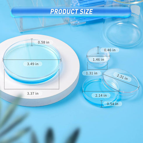 Annhua Petri Dishes with Lid 90 mm X 15 mm, 10 Pcs Petri Plates Tissue Culture Plate Culture Petri Dishes for School Science Projects, Biological ...