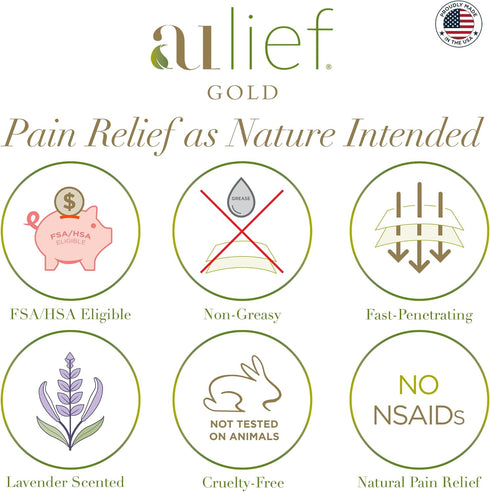 Gold Natural Pain Relief Cream – Herbal Pain Relief Cream for Muscle Pain Relief & Joint Pain Relief. Chemical-Free Organic Topical Pain Reliever,...