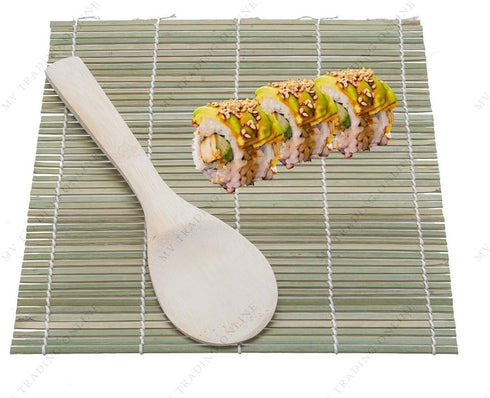 M.V. Trading 900208 Bamboo Sushi Mat with Paddle Kit...