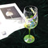 NymphFable Hand Painted Wine Glass Colorful Dragonfly Flower Artisan Painted 15 oz Glass Novelty Gift for Birthdays,Weddings,Valentine's Day...