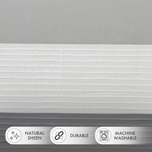 Madison Park Window Curtain Single Panel Faux Silk, Elegant Pleats, Rod Pocket Curtains for Living Room Privacy, Room Darkening Window Curtain for...