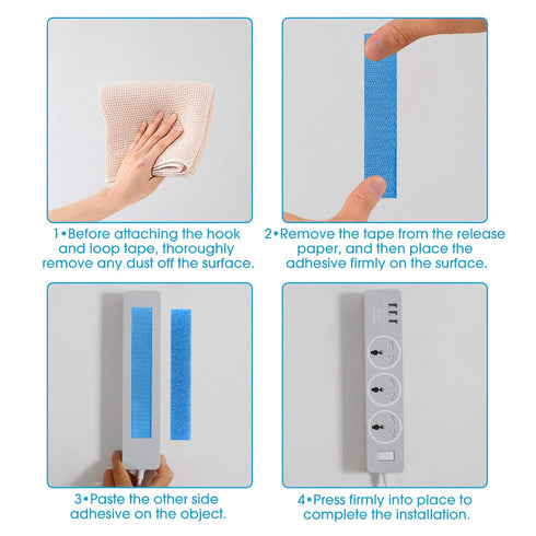 Industrial Strength Hook Loop Tape - Melsan 1x7 Inch 12 Pairs Heavy Duty Hook and Loop Strips with Adhesive for Classroom DIY, Home, Office Use| B...