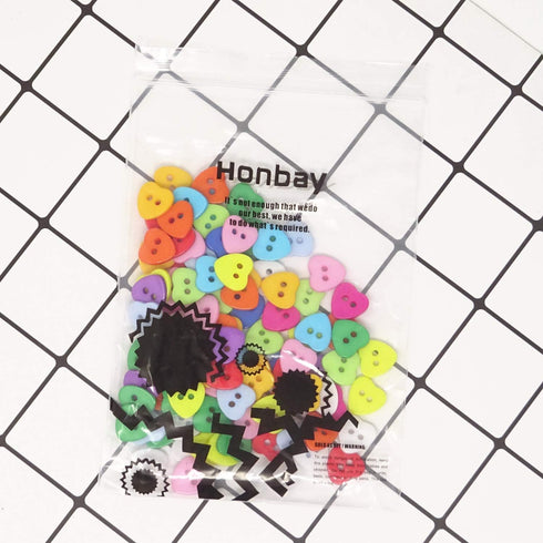 Honbay 100PCS Resin Love Heart Buttons 2 Holes Buttons Plastic Heart Shaped Sewing Buttons Decorative Buttons for Skirts, Gloves, Sweaters, Shirts...