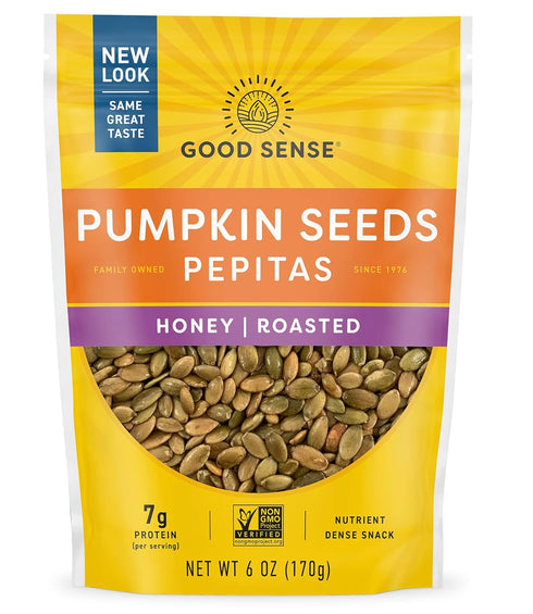Good Sense Shelled Pumpkin Seeds (Pepitas), Honey Roasted Honey Roasted 6 Ounce...