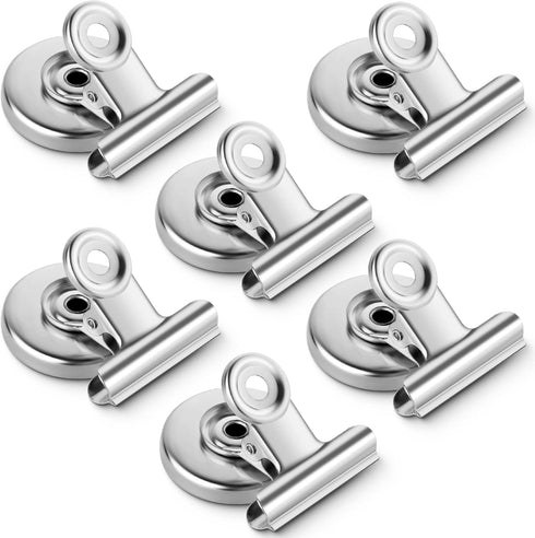GRTARD 6 Pack Magnetic Clips Strong Refrigerator Magnet Clips with Anti-Scratch Sticky Pads, Clips Magnets for Fridge, Whiteboard Magnets Clips Fr...