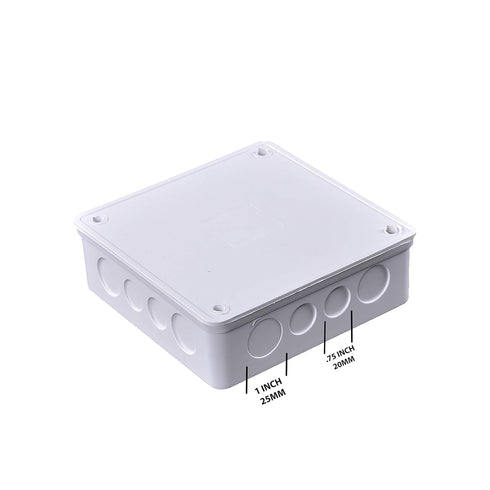 Co. 6" x 6" x 3" PVC Plastic Junction Conduit Box with 3/4" & 1" Pre molded Holes...