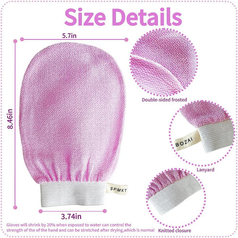 Exfoliating Glove, 3pcs Korean Exfoliating Mitt, Revive Glove Exfoliating Glove & Body Exfoliator, Keratosis Pilaris & Self Tanning to Improve Ski...