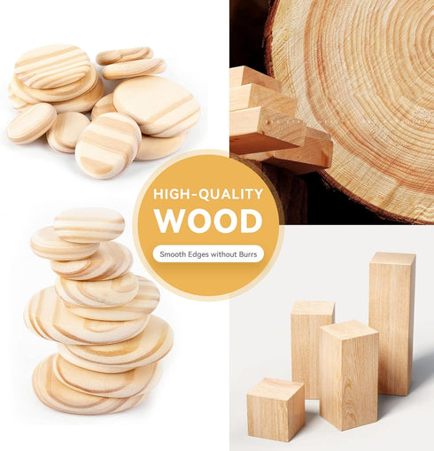 WODI Wooden Logs Stacking Stones 10Pcs Wood Sorting Balancing Rocks Blocks Montessori Educational Toys for Toddler Kids 3 Years Up Developing Skil...