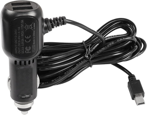 MEIRIYFA Dash Cam Power Cable, Dash Cam Charger Mini USB, QC3.0 Fast Vehicle Car Charger with Dual USB Ports for Various Models of Car DVR, Naviga...