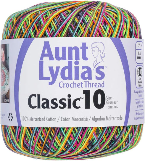Aunt Lydia Classic Crochet Thread, Blacklight...