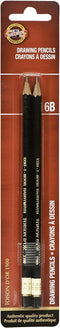 Koh-I-Noor Toison d'Or Graphite Pencil, 6B Degree, 2 Pack (FA1900.6BBC)...