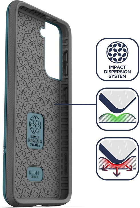 ENCASED Rebel Series Designed for Samsung Galaxy S21 Case, Heavy Duty Protective Phone Case (Teal Blue)...