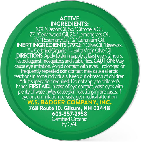 Badger Bug Repellent, Non-DEET Mosquito Repellent with Citronella & Lemongrass, Easy to Use Travel Size Camping Essential, Family Friendly Insect ...