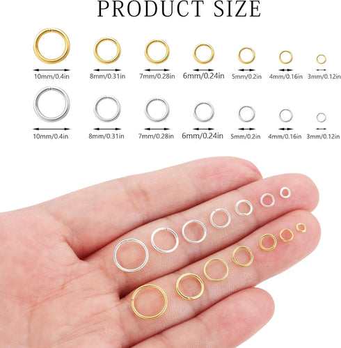 300 Pcs 10mm Open Jump Rings Silver, Gold and Rose Gold Plated Jump Rings for Jewelry Making Iron Made Single Ring Bulk for DIY Craft Earring Neck...