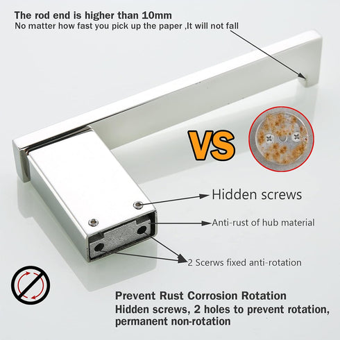 RANDOM Toilet Paper Holder Polished Chrome Square Bathroom Hardware Accessories SUS 304 Stainless Steel Tissue Paper Roll Holder Nordic Minimalism...