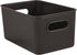 Superio Ribbed Collection - Decorative Plastic Lidded Home Storage Bins Organizer Baskets, Medium Brown (1 Pack - 5 Liter) Stackable Container Box...