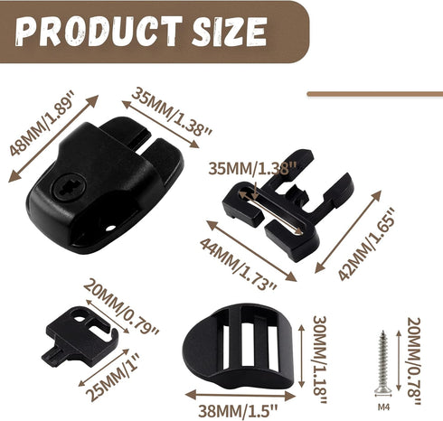 4 Sets Spa Tub Cover Clip Replacement Kit, Black Spa Hot Tub Cover Clip Lock Kit Replace Broken Latches Repair Kit with Keys & Hardwares Accessori...