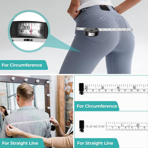 Body Tape Measure, Body Measuring Tape for Weight Loss, Fitness, Bodybuilding. Lock Pin, Retractable Soft Sewing Tape for Tailors, Measures Body P...