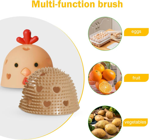 Fresh Egg Brush Cleaner,1pcs Maillard Wind Color Egg Cleaner for Fresh Eggs,Egg Washer for Fresh Eggs,Cleaning Tools for Egg Washer...