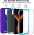 for iPhone 13 Pro Max 6.7" Heavy Duty Protection Case with 2 Screen Protector, Military Grade Drop Protective Shockproof Phone Case (Purple Blue)....