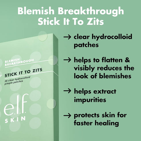 e.l.f. SKIN Blemish Breakthrough Stick It To Zits Pimple Patches, Helps Reduce The Look of Blemishes & Heal, Vegan & Cruelty-free, 36 Patches...