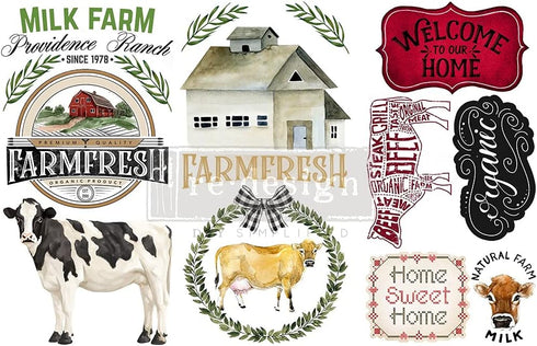 Redesign With Prima Small Transfers Home & Farm 3 Sheets,6"x12" 655350653446 Redesign-Small Transfer for Furniture Wall Decor...