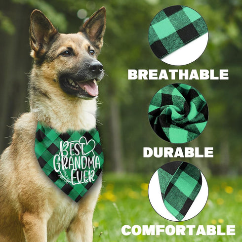 Best Grandma Ever Dog Bandana, Best Grandma Ever Gift, Pet Scarf Accessories, Printed Dog Bandanas Gift for Dog Lover Birthday or Christmas, for S...