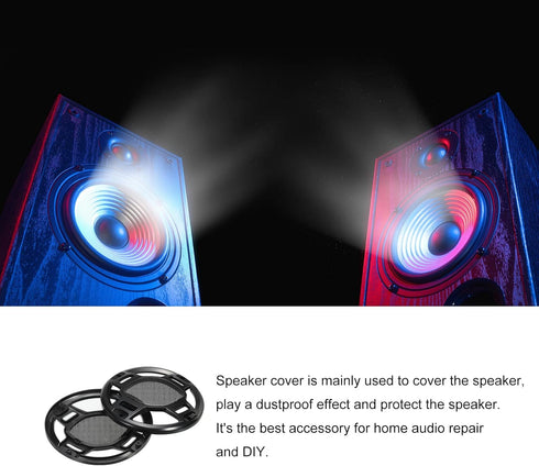 MECCANIXITY Speaker Grill Cover 6.5" Mesh Subwoofer Grill Guard Protector for Home Audio DIY Black 2 Pack...