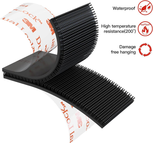 Dual Lock Reclosable Fasteners, 1" x 3.3ft Heavy Duty Mounting Tape with Adhesive Black Fastener 400 for Indoor/Outdoor Use(Self-Mating)...